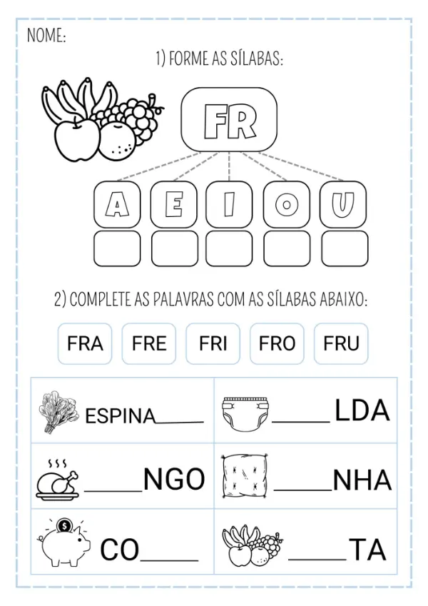 Páginas impressas da Apostila Sílabas Complexas