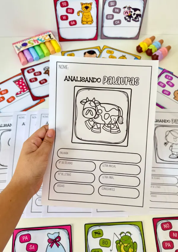 Kit de Atividades Analisando Palavras com fichas ilustradas