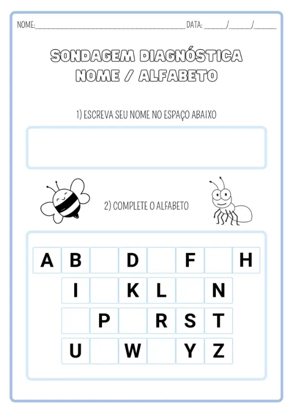 Apostila de Sondagem Diagnóstica de alfabetização impressa