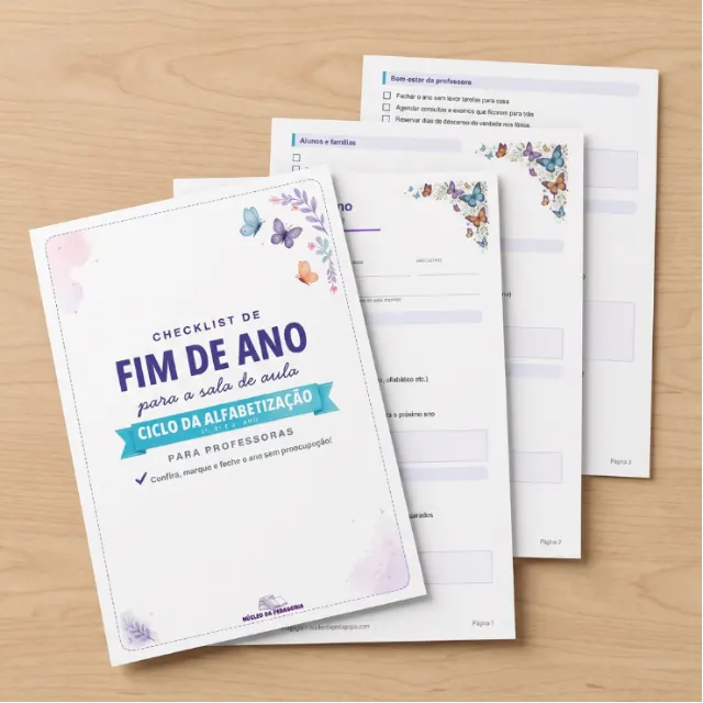 Checklist de final do ano letivo impresso, versão Ciclo da Alfabetização